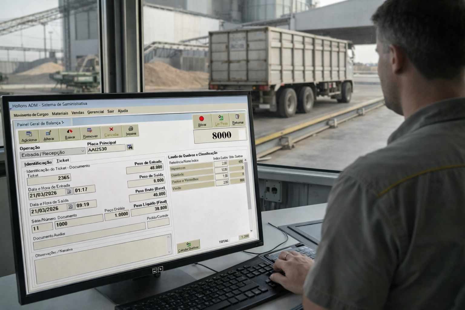 Tela do Holons ADM - financeiro